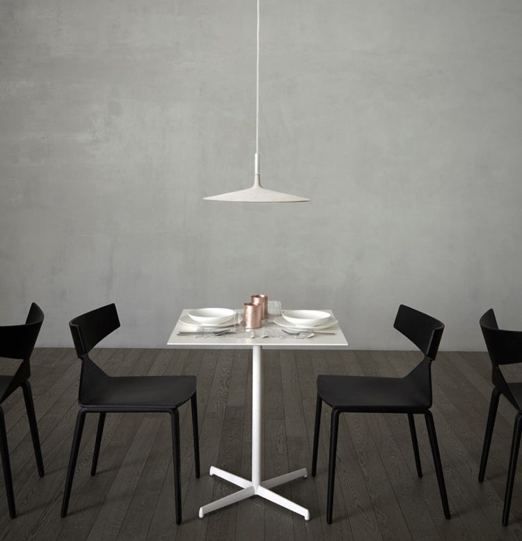 Hänglampa för matsal -moderna-betong-vit-platta lampa-minimalistisk
