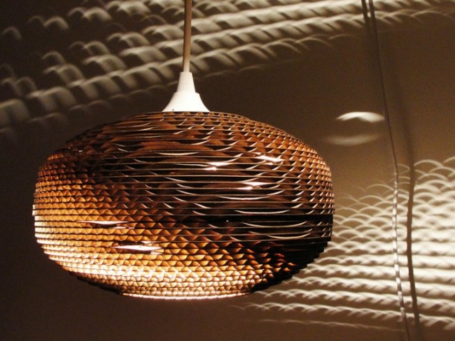 hängande lampor design lampskärm återvinn kartong