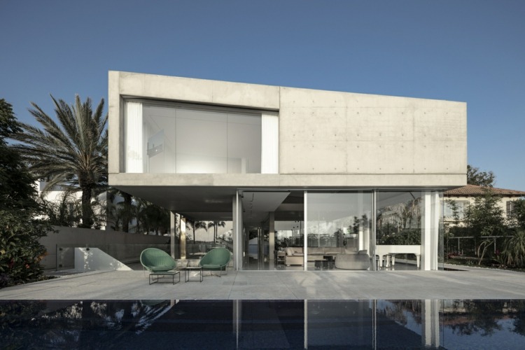 d3 hus elegant fasad exponerad betongglas perforerad aluminiumbeklädnad