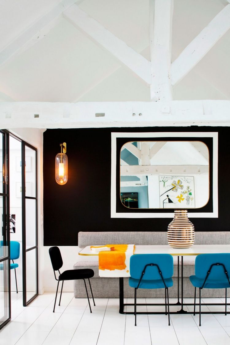 bensin-färg-klädsel-stolar-matplats-vardagsrum-svart-vit-interiör-modern-