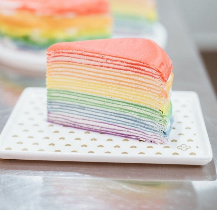 Rainbow pannkaka kaka recept enkelt födelsedagstårta idéer tårta gjord på pannkakor