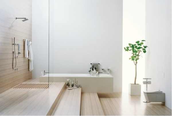 badrum ljusa öppna design asiatiska badkar väggmonterad