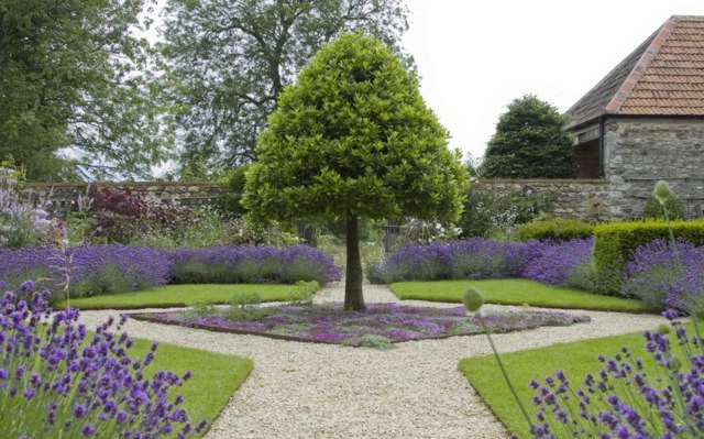 Idéer grus trädgård stig lavendel engelsk trädgård