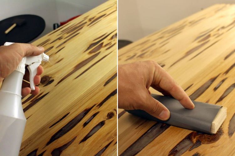 fosforescerande epoxiharts bord DIY projekt träbord ljusbord gör din egen brätspray slät