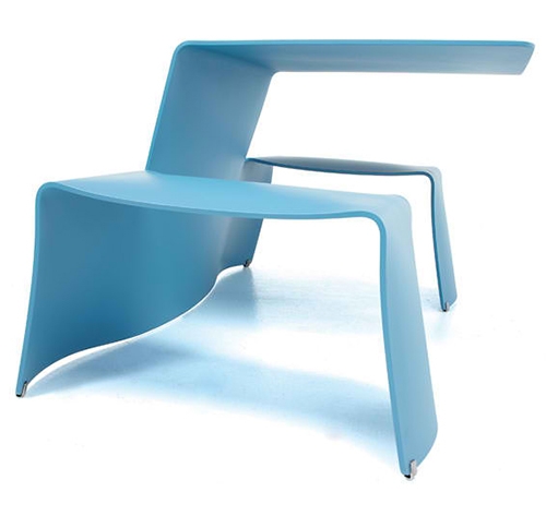 Kombinerad bänk och picknickbord - blått