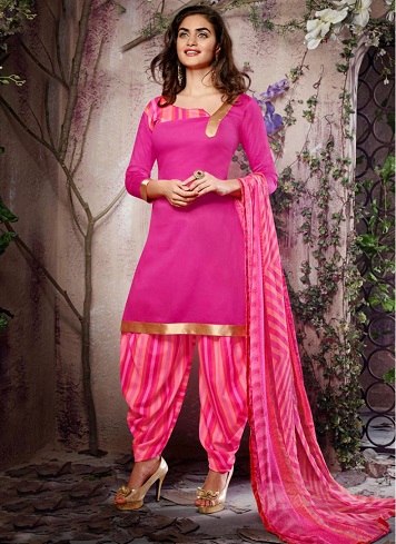 Ροζ Patiala Salwar Kameez