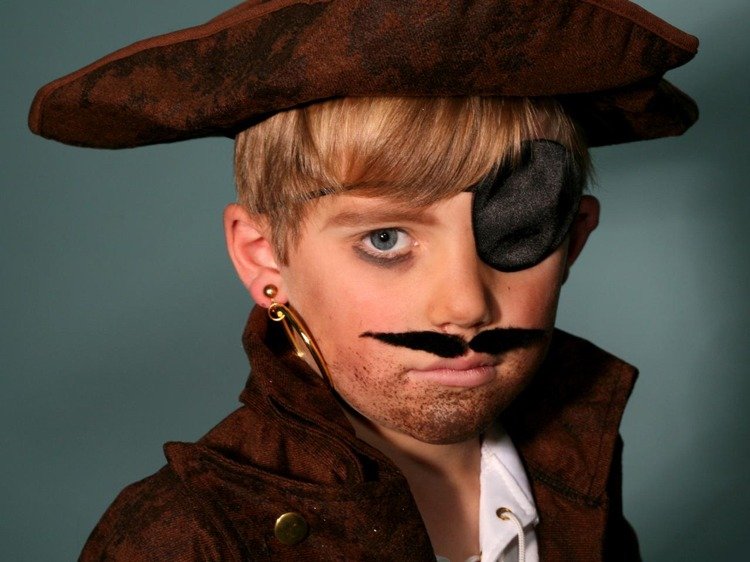 Piratsmink för karneval-pojke-barn-tre-dagars skägg