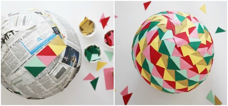 pinata-tinker-papper mache-ballong-geometrisk