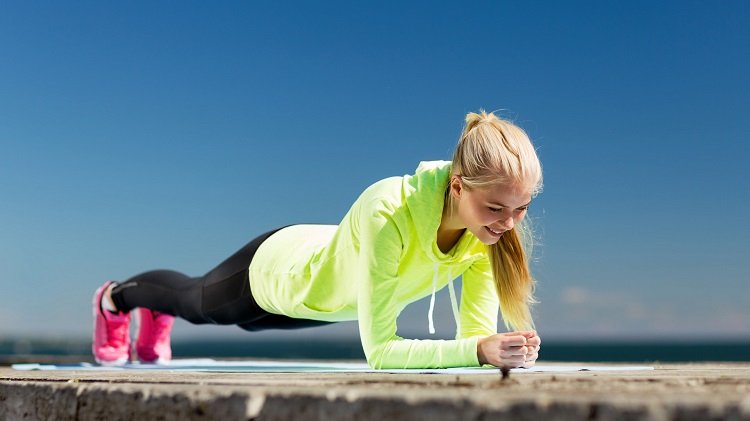 Plank motion bug träning för hem styrketräning