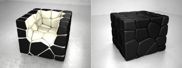 Rymdbesparande möbel vuzzle Cube fåtölj