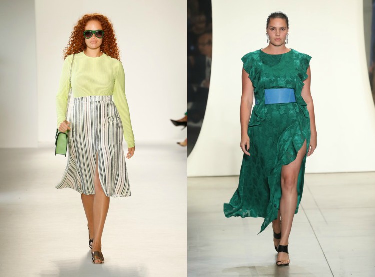 plus storlek modetrender catwalk färg grön