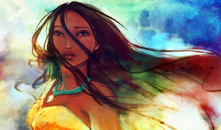 Pocahontas kostym-inspiration-karaktär-bild-ritning-färg