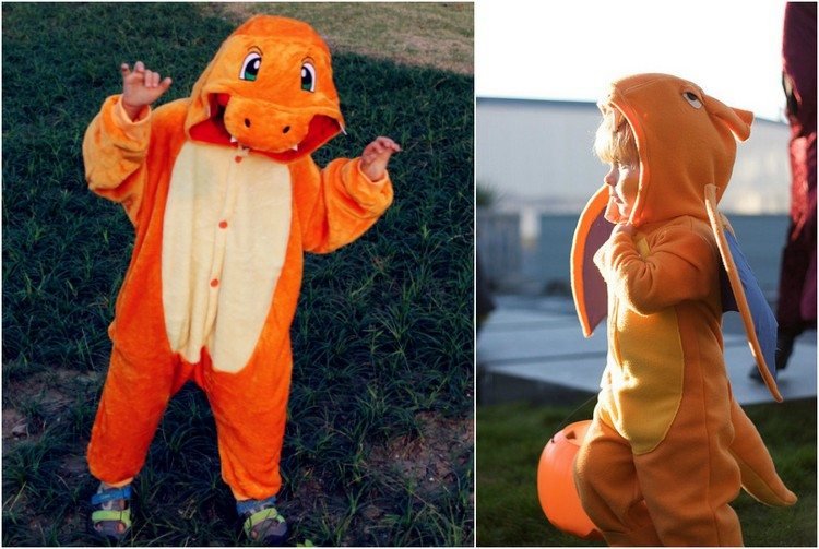 pokemon-dräkt-barn-charmander-charizard-halloween kostym-idé