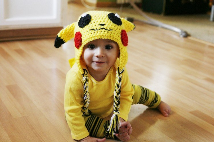 Pokemon kostym baby-pikachu-karneval-kostym-hatt-virkning
