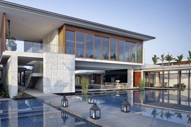 Betongfat hus fasad moderna designidéer