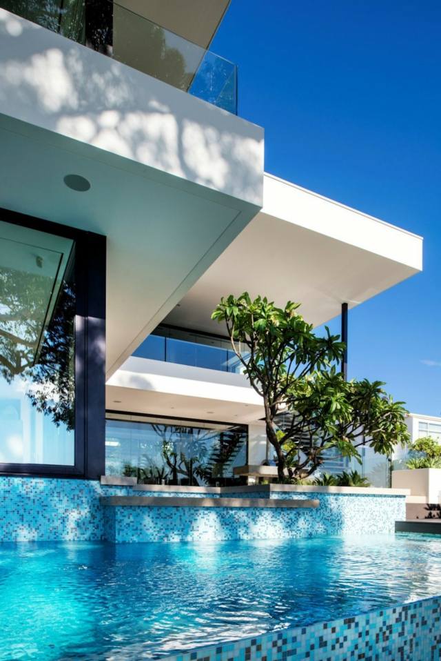 Beklädnad pool trädgård idéer design modern