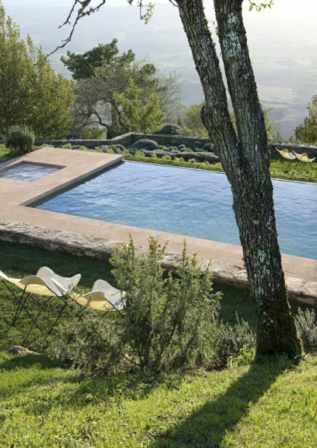 Pool i trädgården designidéer sjunkit gräsmatta