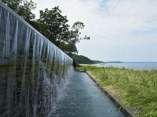 konstgjord vattenfall trädgård pool