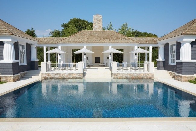 Hus traditionell konstruktion pool utomhus