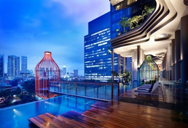 Pool design takterrass trä Hong Kong