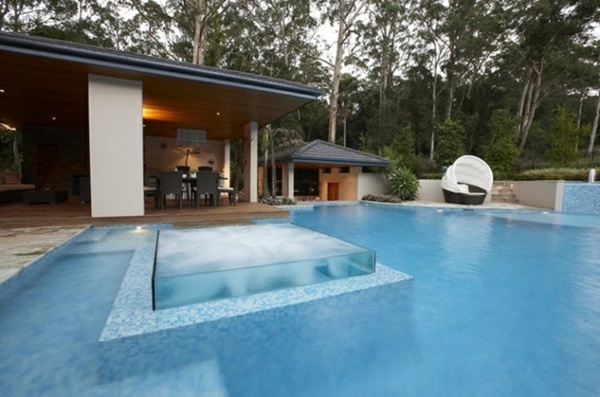 Poolglasvägg Whirlpool Architect House Australien
