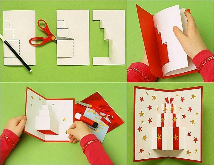 Gör dina egna julkort pop-up gåva instruktioner