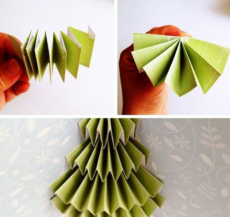 Designa dina egna julkort -pop-up-jul-träd-papper-remsor