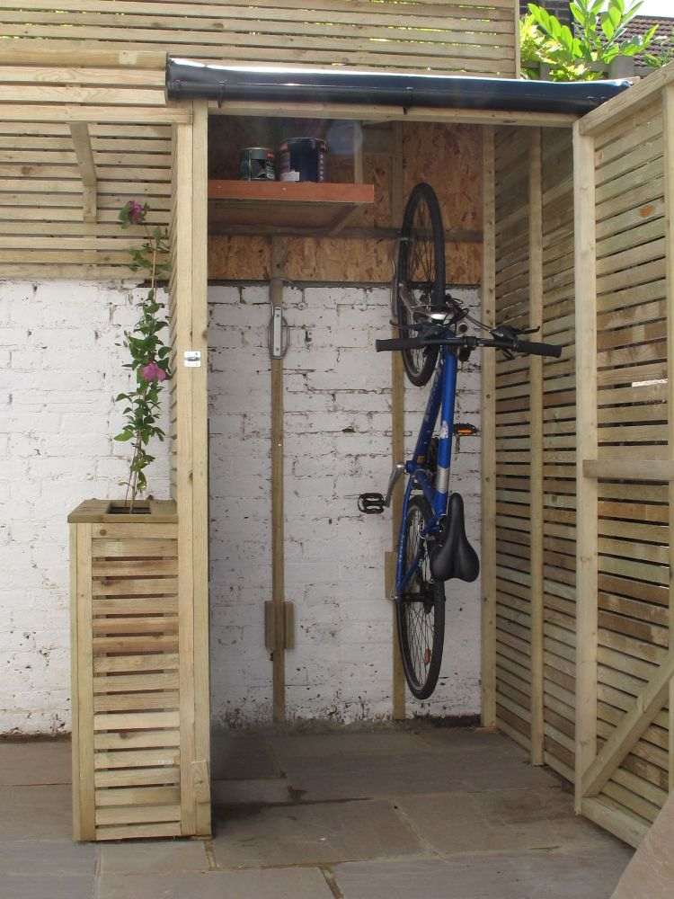 cykelgarage cykelskuraffär trä