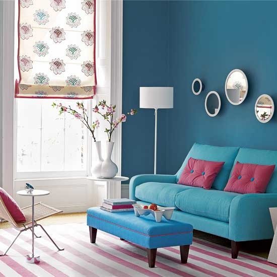 blå möbler dekor idéer för liten lägenhet