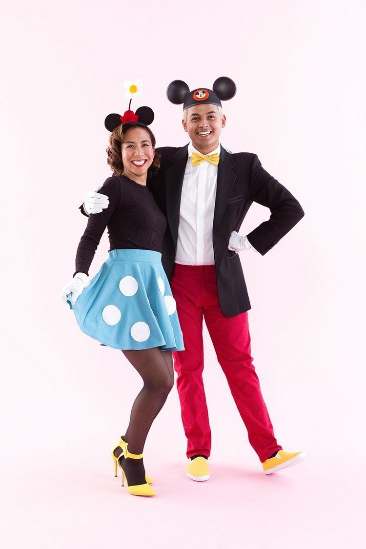 Par kostymer karneval-gör-själv-mickey-minnie-mouse