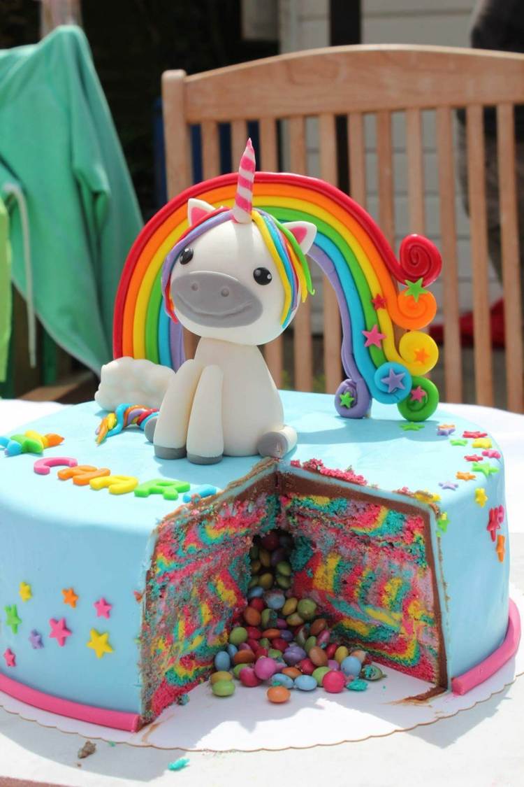 rainbow unicorn cake smarties figur