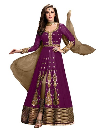 Ινδικό Anarkali Purple Salwar Suit