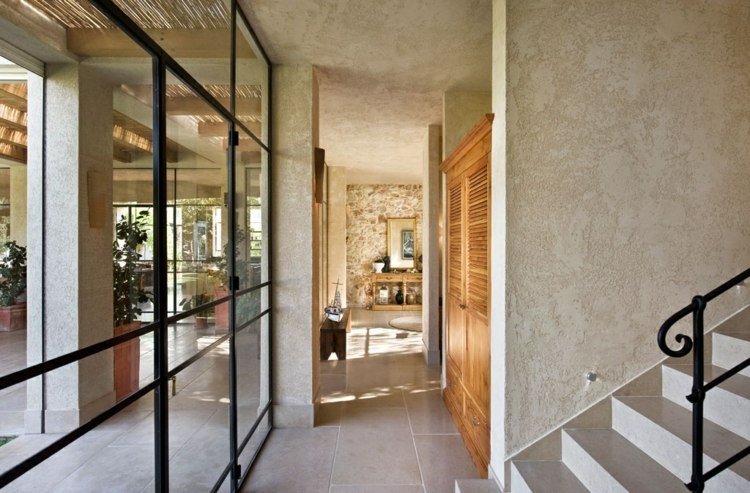 gips vägg trappa område mönster korridor fönster vägg modern