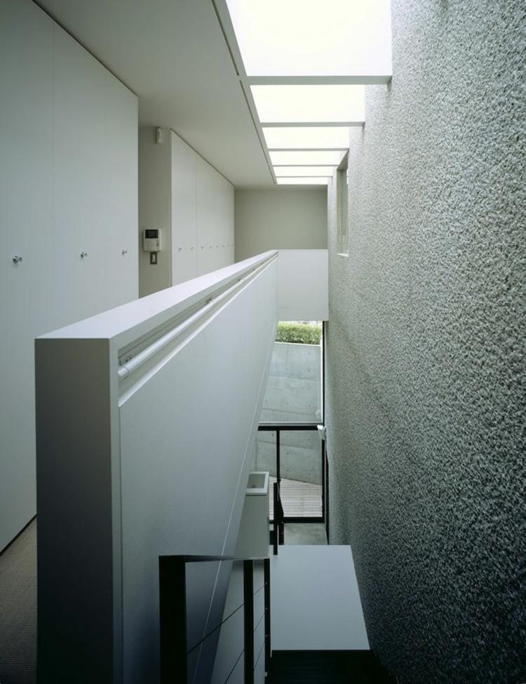 gips för väggar hall trappor vit grov design modern