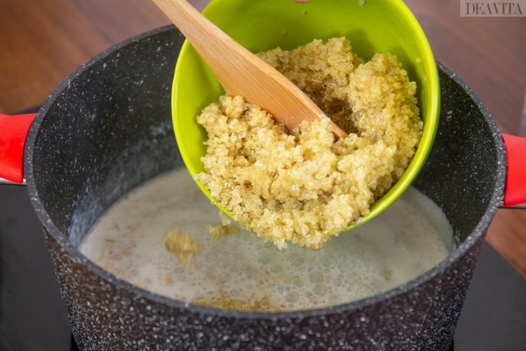 havregryn quinoa frukost recept banan kanel mjölk lönnsirap