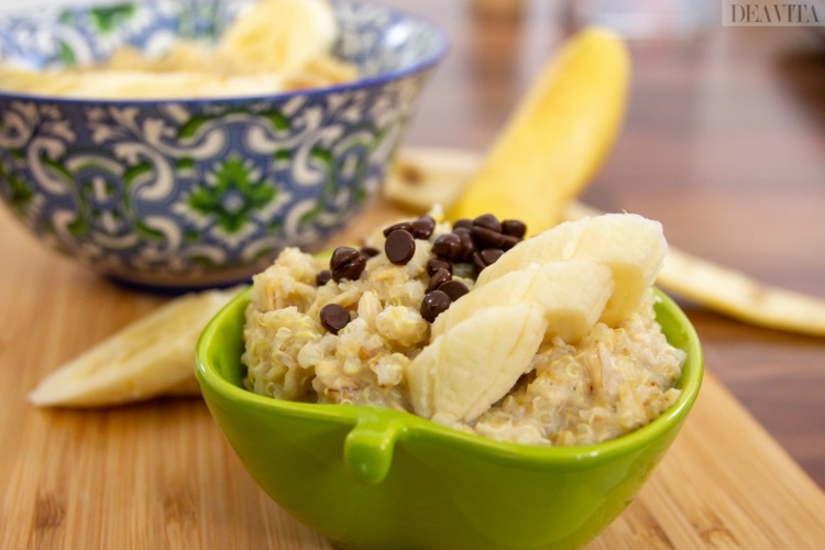 quinoa gröt recept bananer kanel choklad droppar frukost