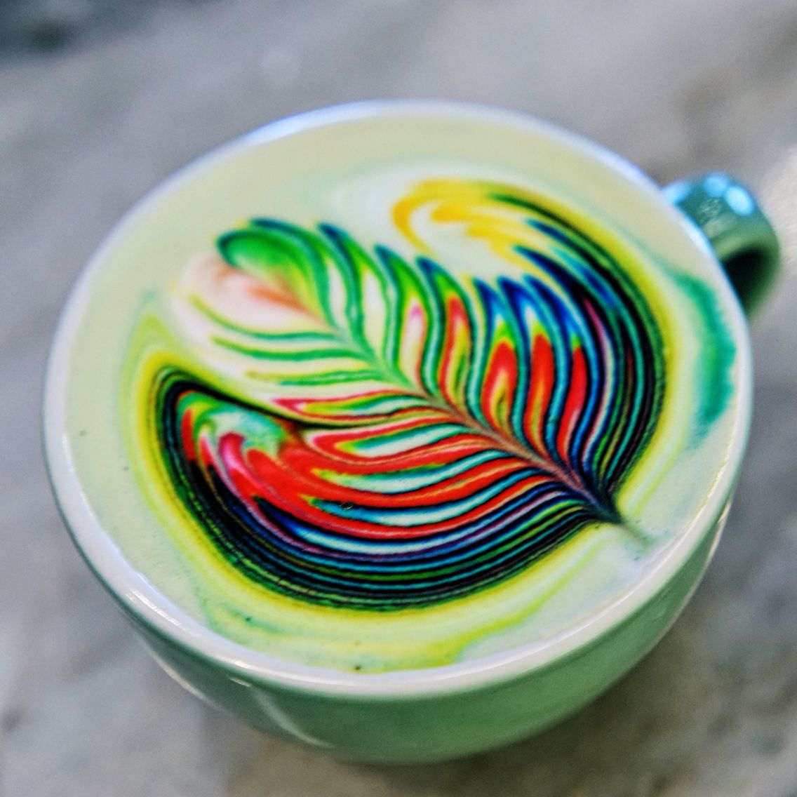 Rainbow Latte Recept Cappucino Matfärgning Kaffetyp