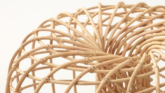 Möbelnätpallar pall-käpplinje fiber Skandinavisk design-indonesiskt hantverk