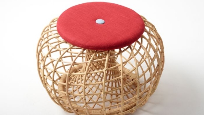 Designmöbler-handflätad indonesisk konstpall Nest Collection-Red Edition