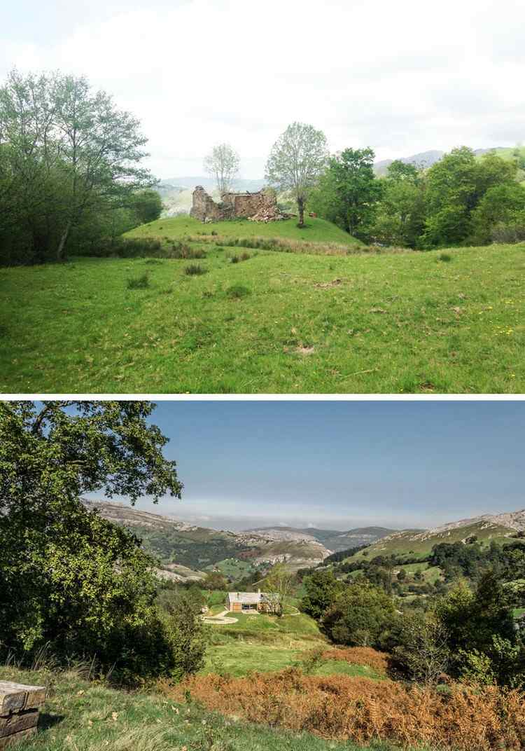 ensam hydda natursten spanien naturlandskap