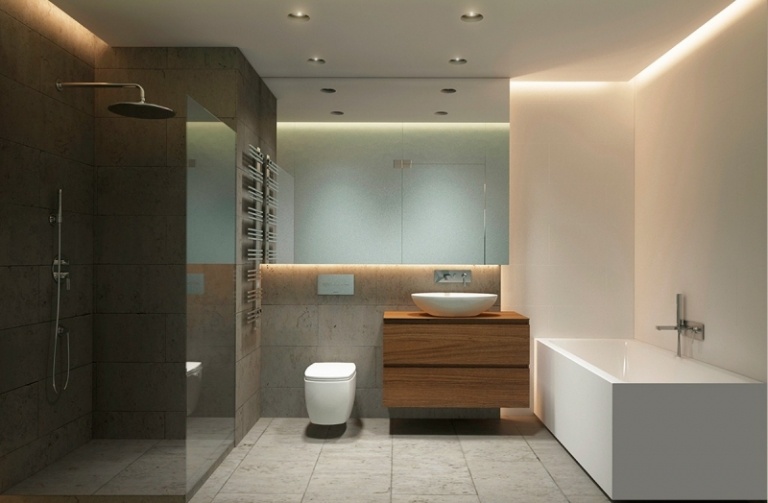 inredning-idéer-grå-badrum-badkar-dusch-kanter-trä-fåfänga