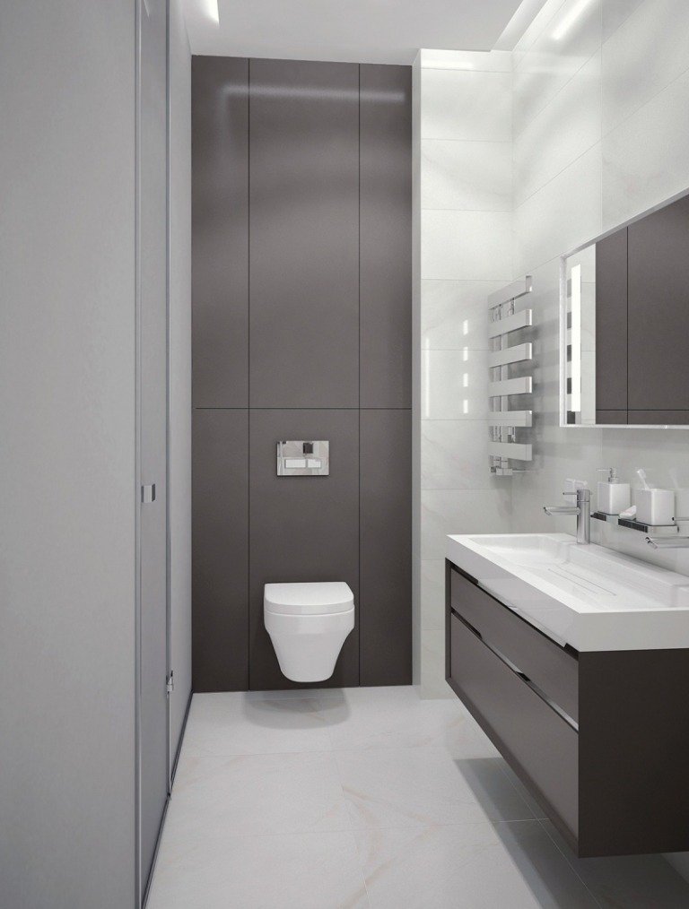 Inredningsidéer -grå-vit-toalett-wachtisch-kantig-design