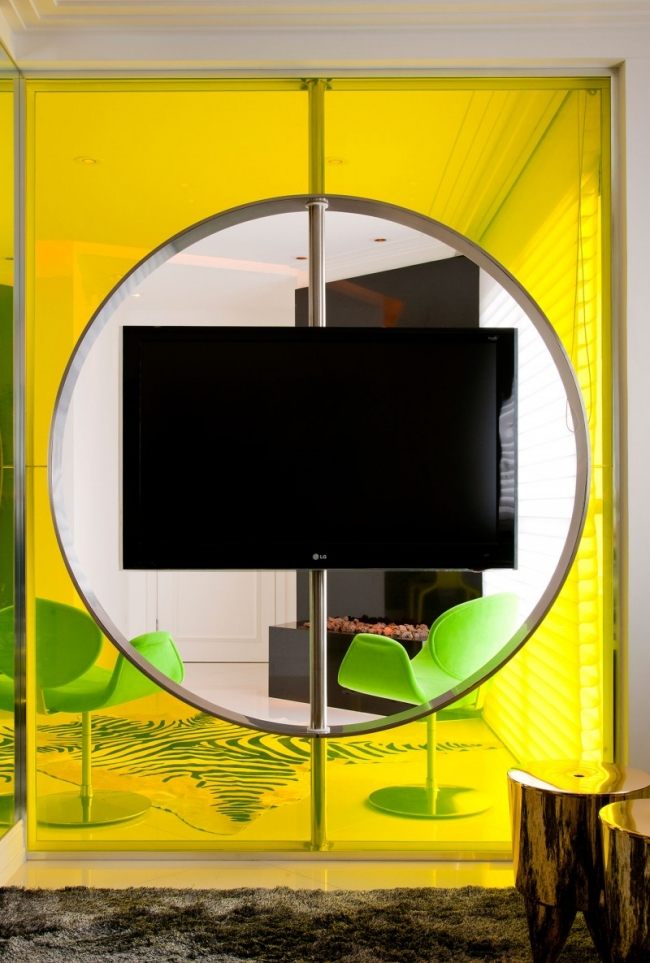 Tv-hållare roterbara moderna paneler i färgat glas
