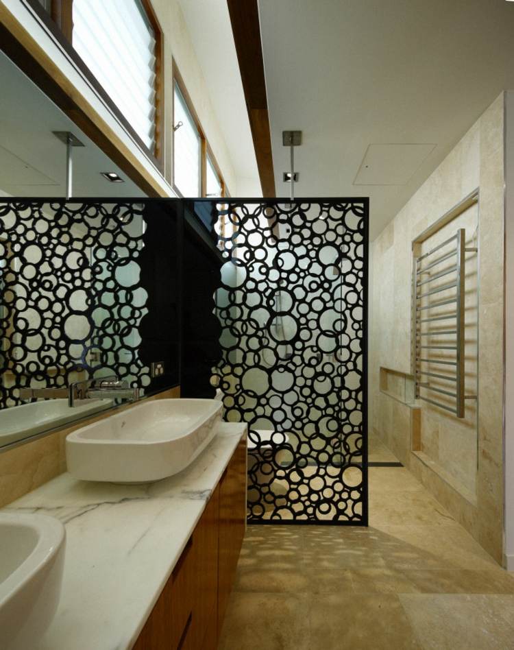 badrum rumsdelare metall svart marmor fåfänga radiator ovala handfat
