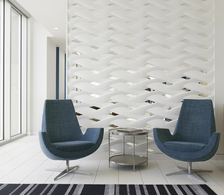 3d room divider design vit korgfåtölj