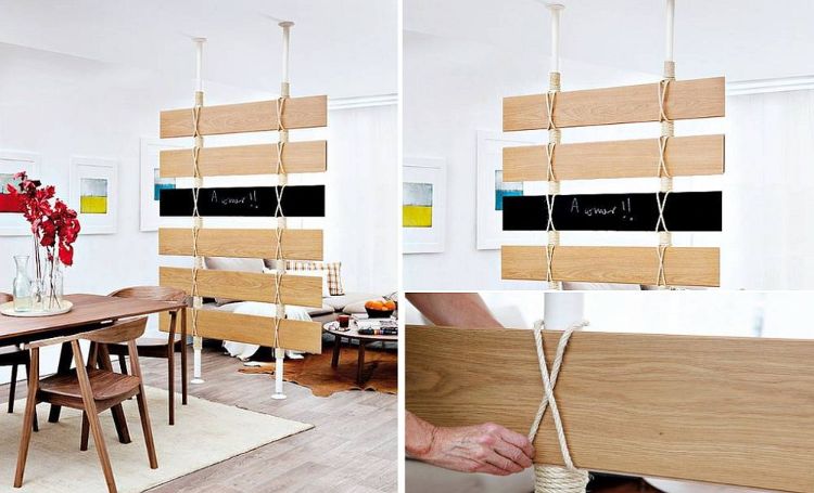 Gör idéer om rumsdelare själv diy partition wall tie rep tie wrap kan användas i köket