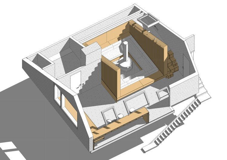 Renovera vindsvåning modern inredning planritning plan ovanifrån