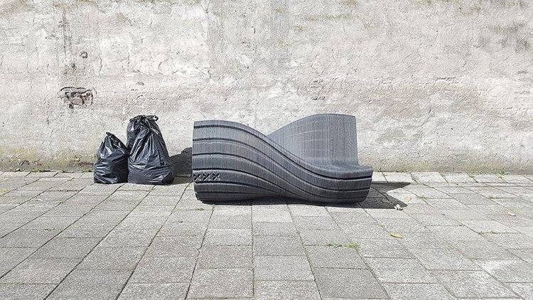 återvinning möbler plastavfall bänk design urban