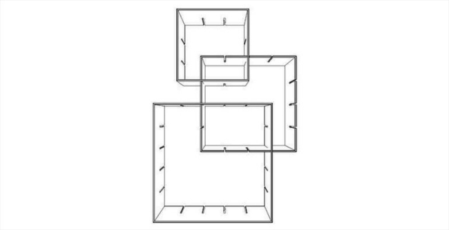 Grundläggande uppsättningar - tre moduler - original väggdesign - dekorativa idéer kubhylla