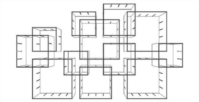 Hyllsystem modern, anpassningsbar, individuell Konnex möbeldesign med många ansikten